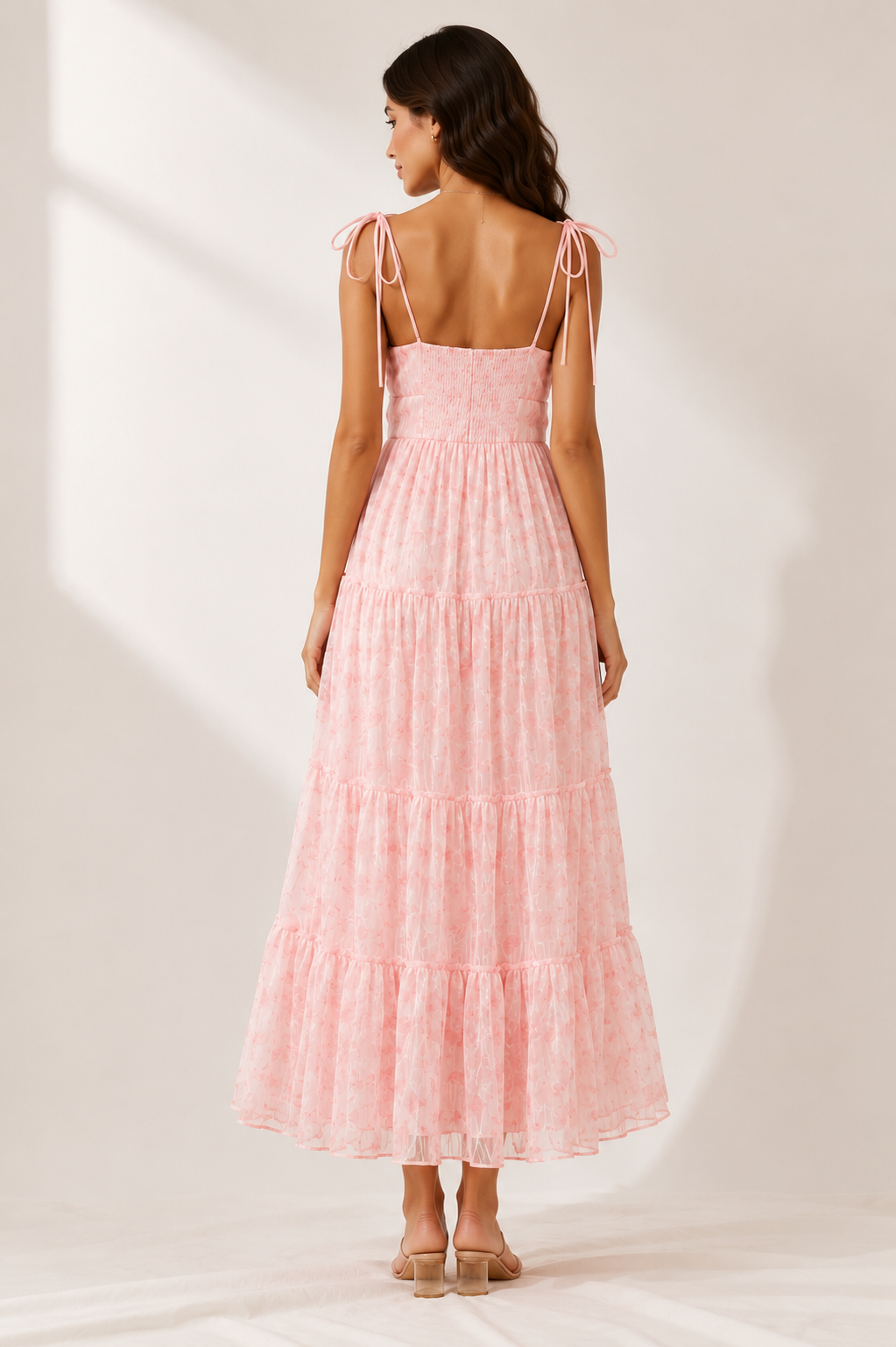 Blush Bloom Tiered Maxi Dress